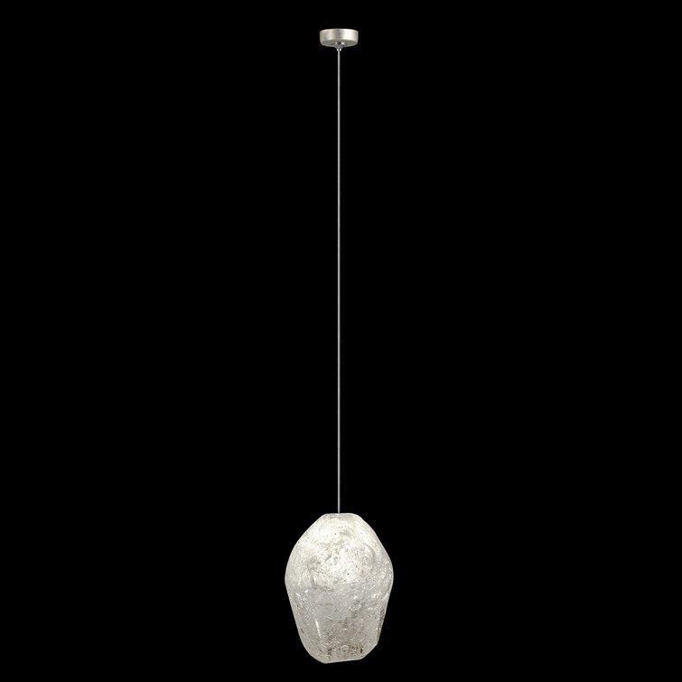 Mini Quartz-Glass LED Pendant Light with Gold Leaf Canopy