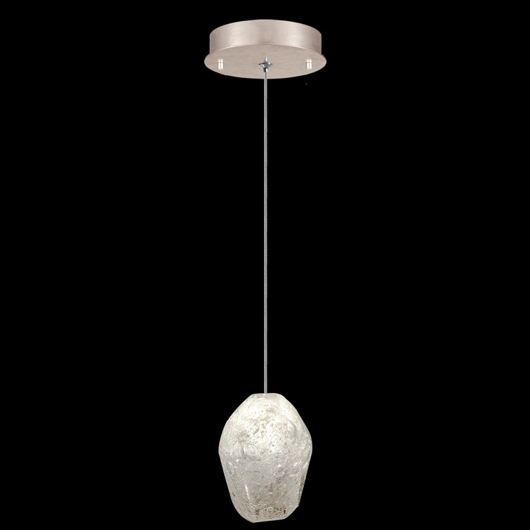 Mini Quartz Glass LED Drop Pendant Light with Gold Canopy