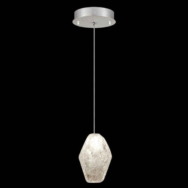 Mini Silver Quartz LED Drop Pendant with Platinized Canopy