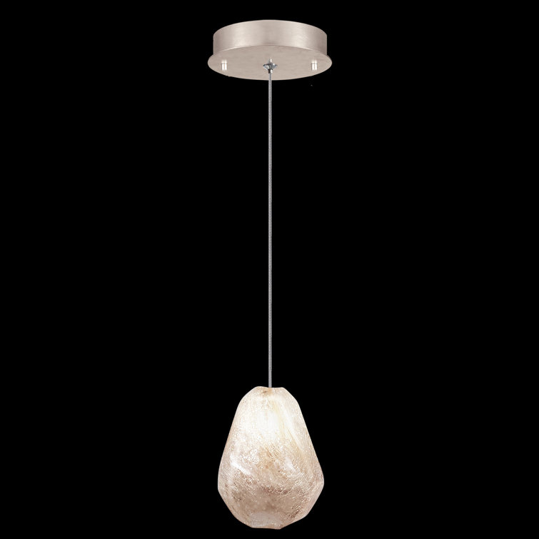 Mini Gold Quartz LED Drop Pendant with Gold-Toned Canopy