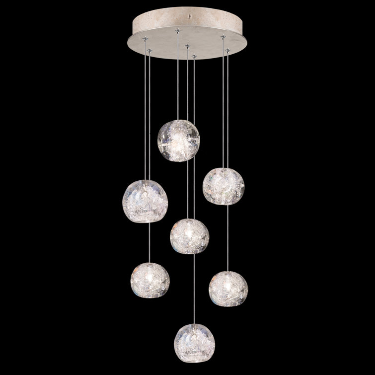 Nebula Essence 14" Gold Round Pendant with LED Lights