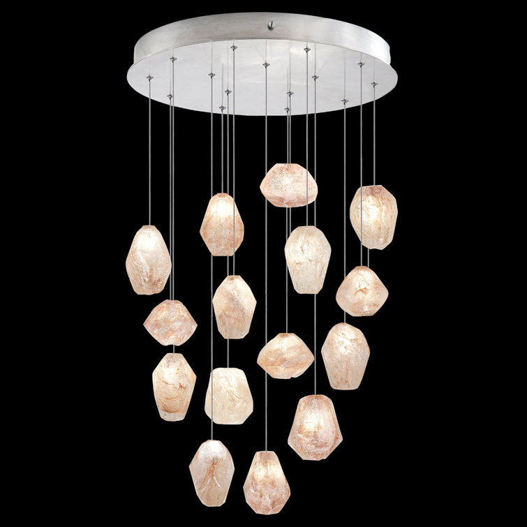 Natural Inspirations 21" Silver Quartz LED Round Pendant