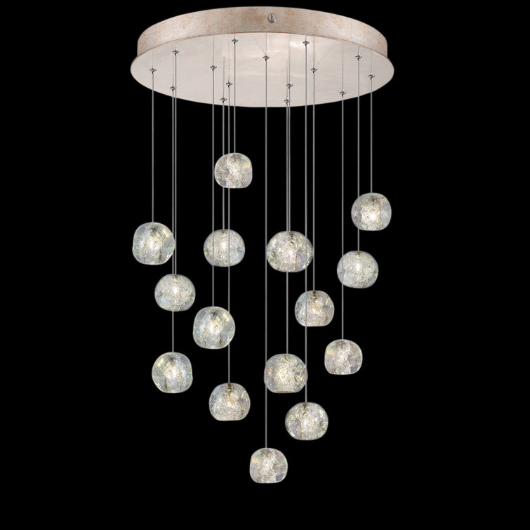 Gold Glass 21" Round LED Pendant Light