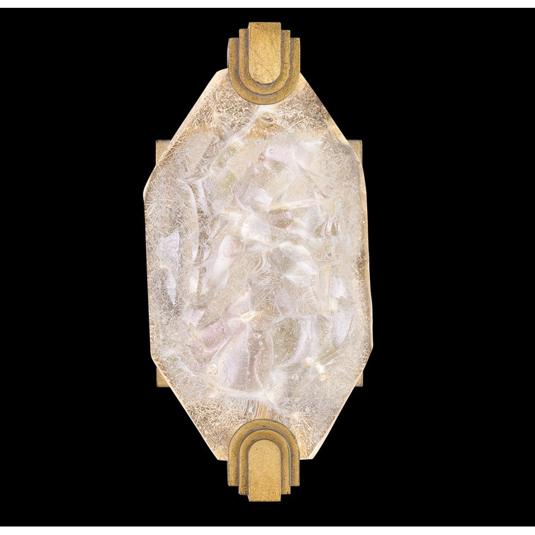 Allison Paladino Gold Leaf Dimmable LED Sconce with Sculpted Glass