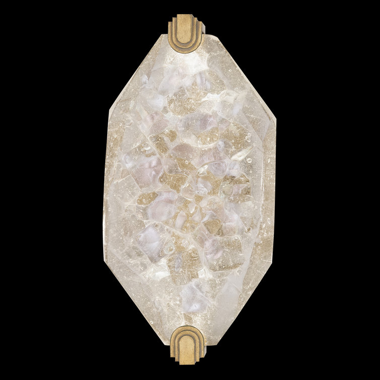 Gold Leaf Rough Cut Glass LED Wall Sconce