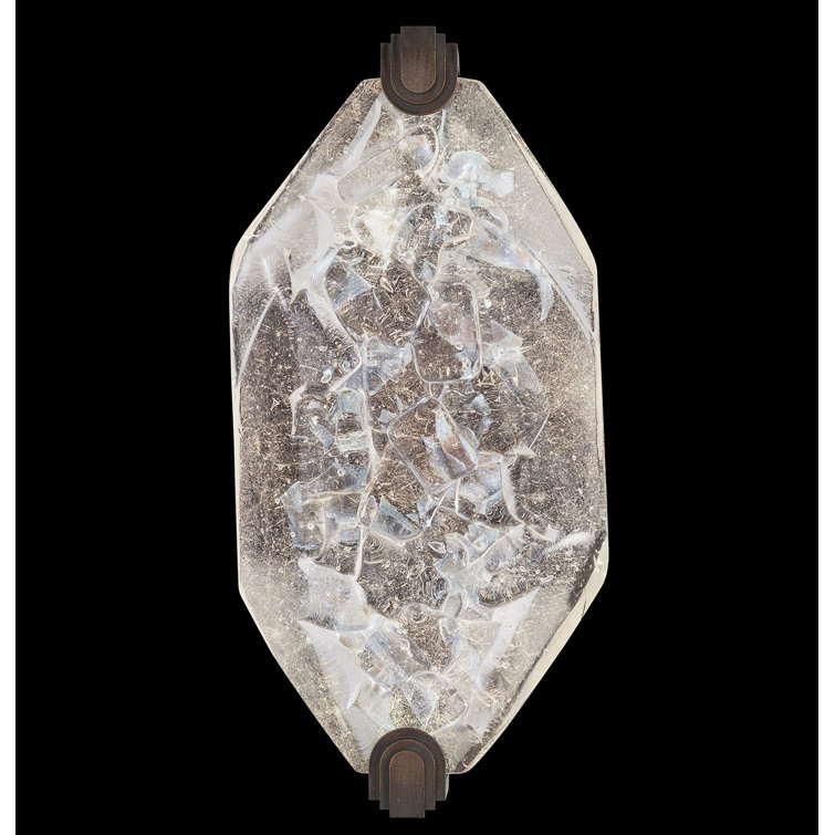 Patinated Bronze 14.5" LED Sconce with Sculpted Glass