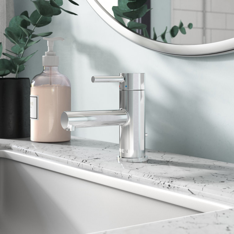 Chrome Single Handle Low Profile Bathroom Faucet