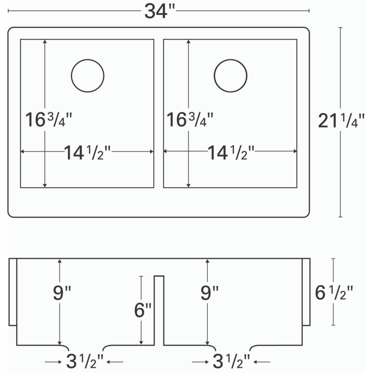 Concrete Gray Double Bowl Farmhouse Quartz Kitchen Sink Kit