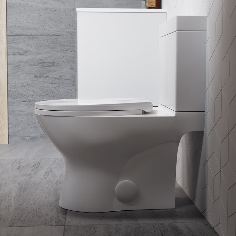 White Elongated Dual-Flush High Efficiency Two-Piece Toilet
