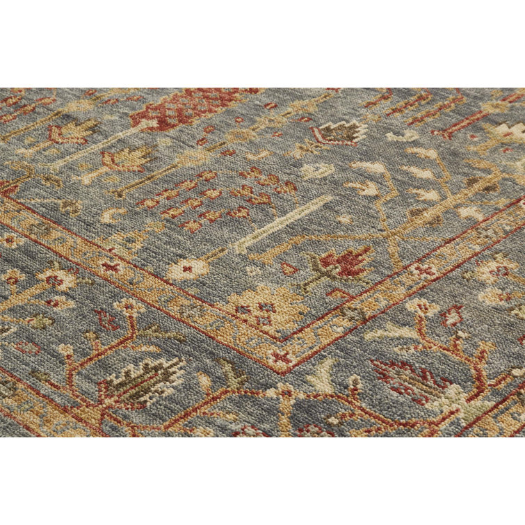 Gray Hand-Knotted Wool Rectangular Area Rug 11'-6" x 15'