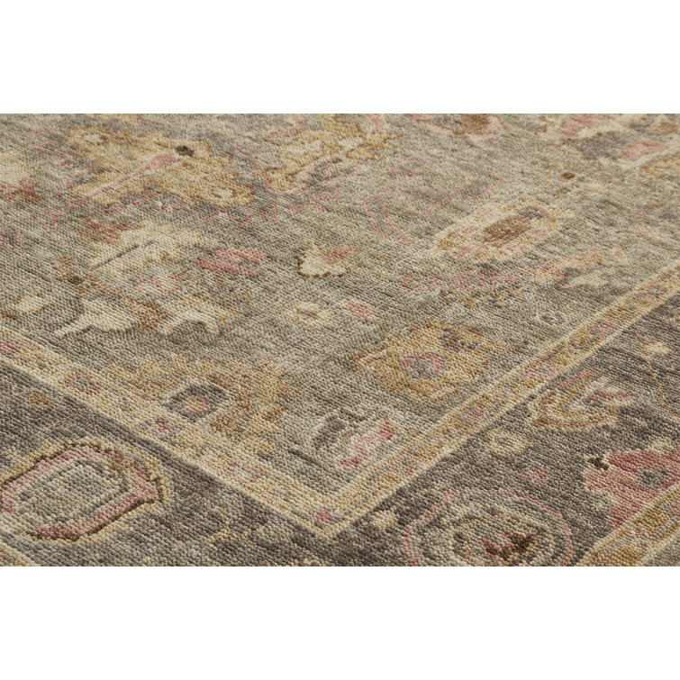 Carrington Gray and Gold Hand-Knotted Wool Area Rug