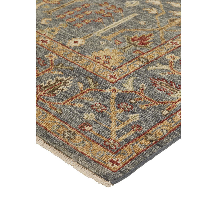 Gray Hand-Knotted Wool Rectangular Area Rug 11'-6" x 15'