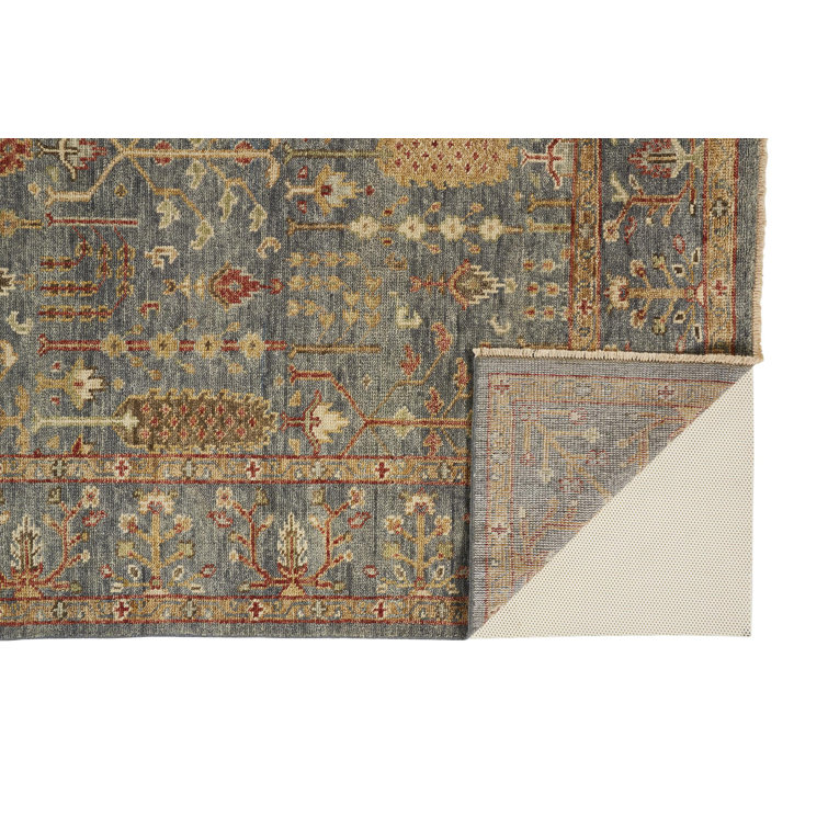 Gray Hand-Knotted Wool Rectangular Area Rug 11'-6" x 15'