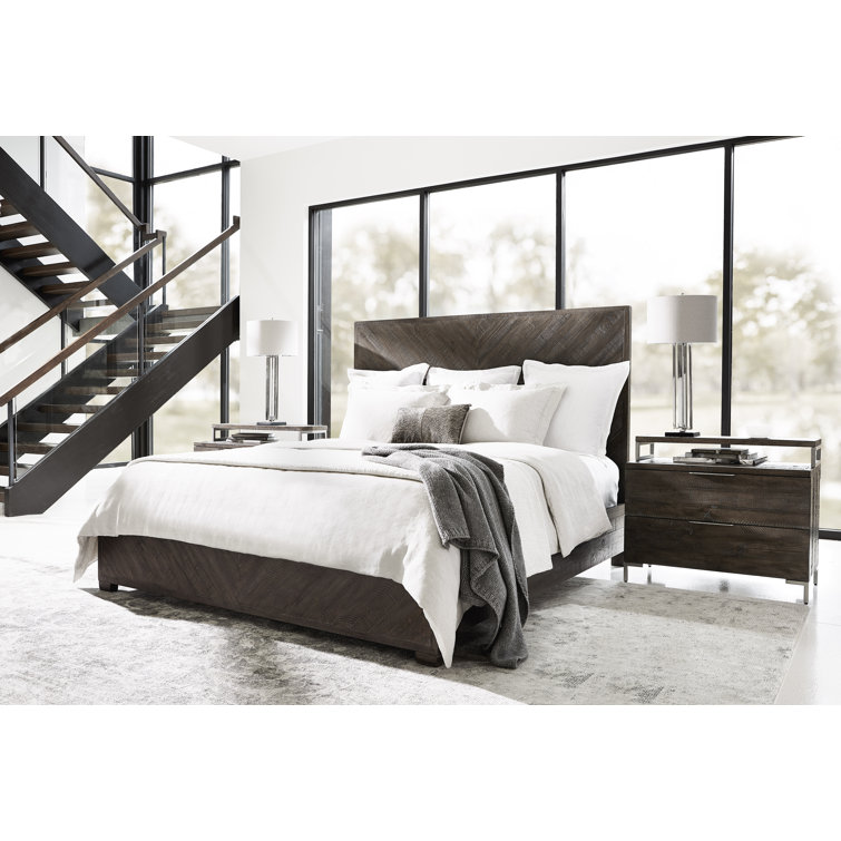 Sable Brown Pine and Metal 2-Drawer Nightstand