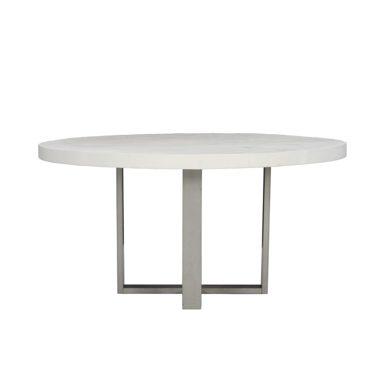 Merrion 54" Transitional Gray and White Round Dining Table