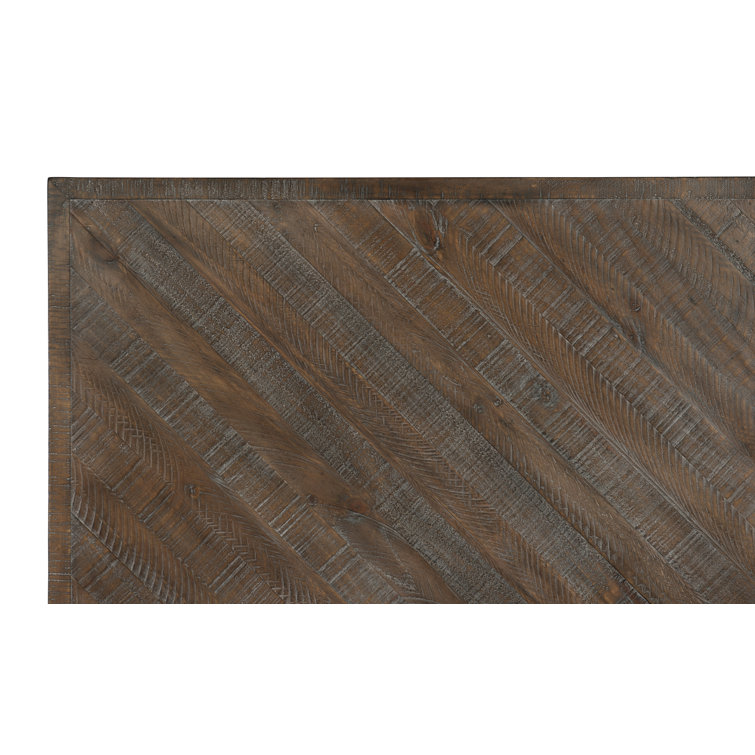 Sable Brown Pine Wood Queen Panel Bed with Headboard