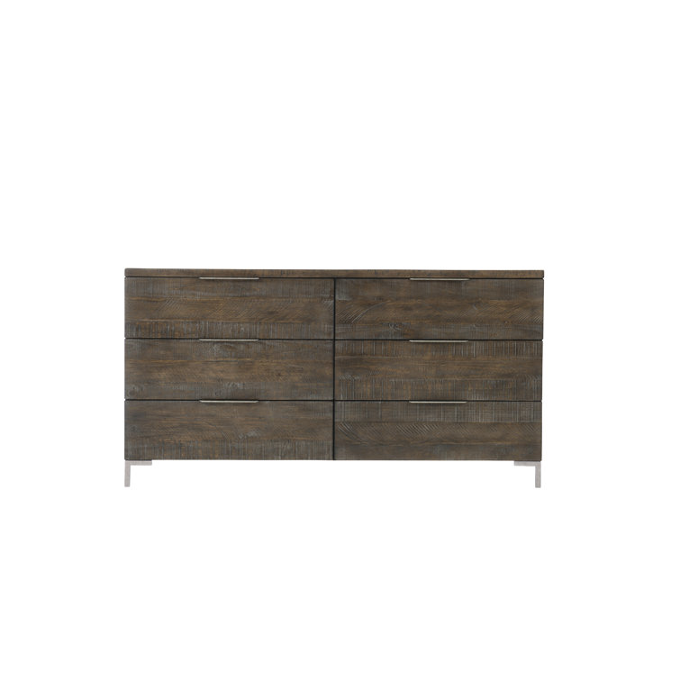 Haines Transitional Double Dresser with 6 Drawers in Sable Brown