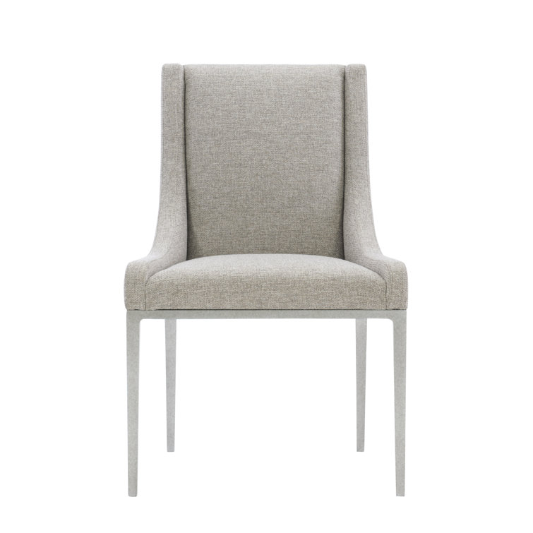 Lowell Transitional Beige Leather Upholstered Arm Chair with Metal Frame