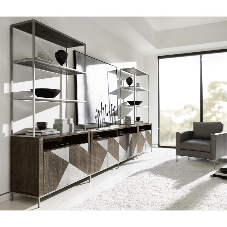 Eastman 84'' Gray and Brown Pine Media Console