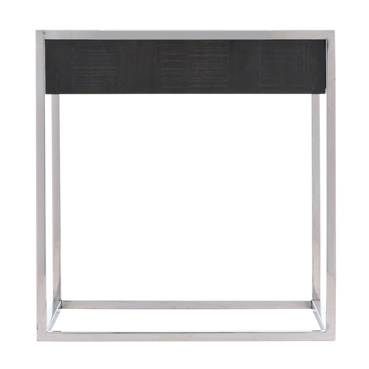 Loft Urban Transitional Black Wood & Metal Rectangular End Table