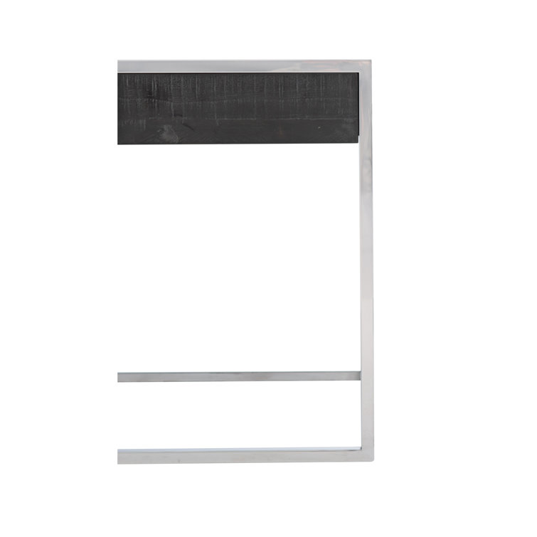 Loft Urban Transitional Black Wood & Metal Rectangular End Table