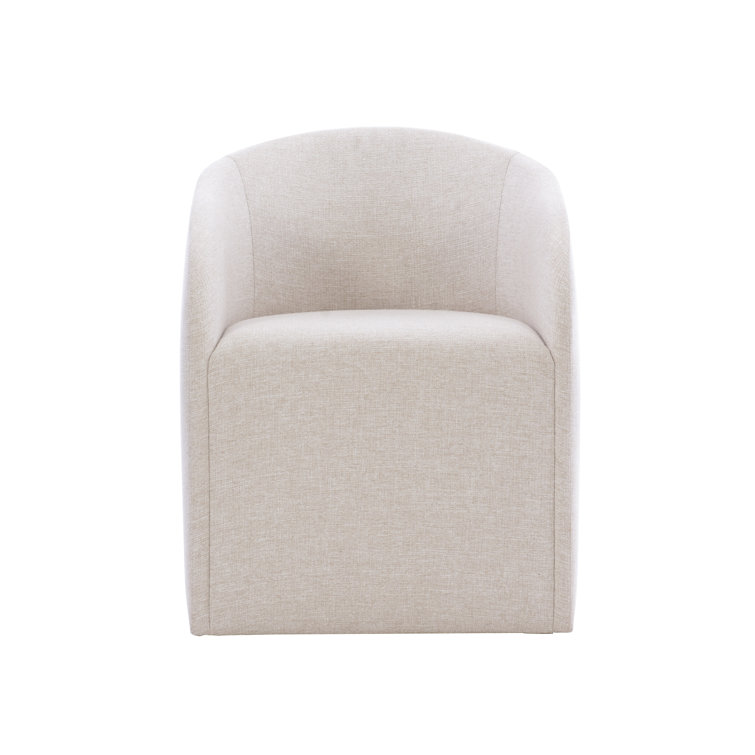 Finch Transitional Upholstered Parsons Arm Chair in Beige