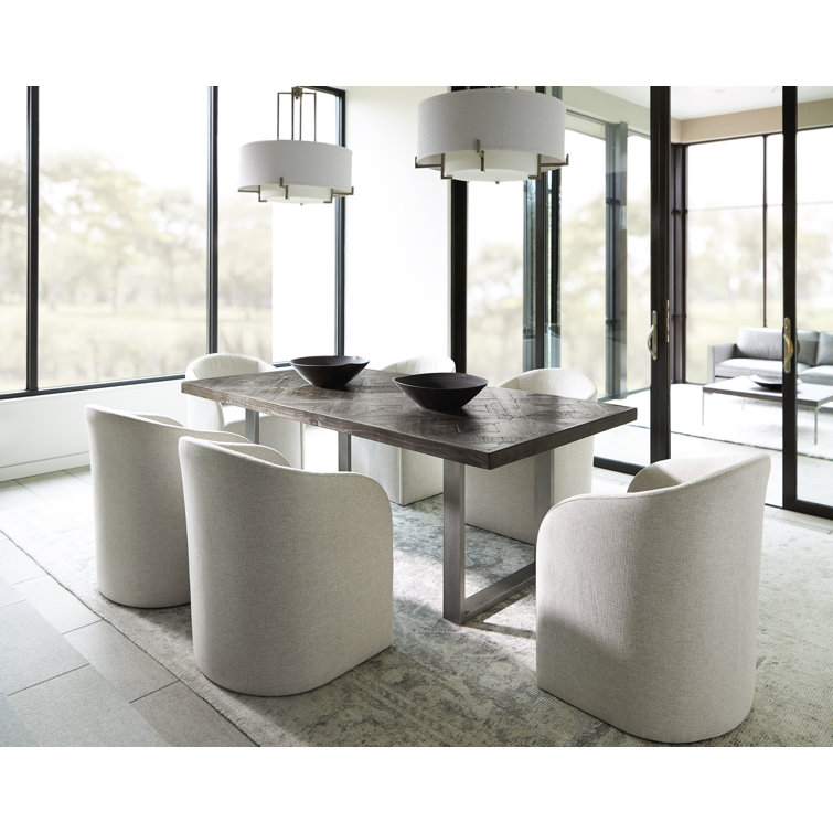 Sable Brown Reclaimed Wood Dining Table with Steel Base
