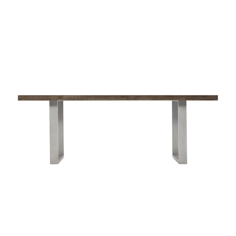 Sable Brown Reclaimed Wood Dining Table with Steel Base