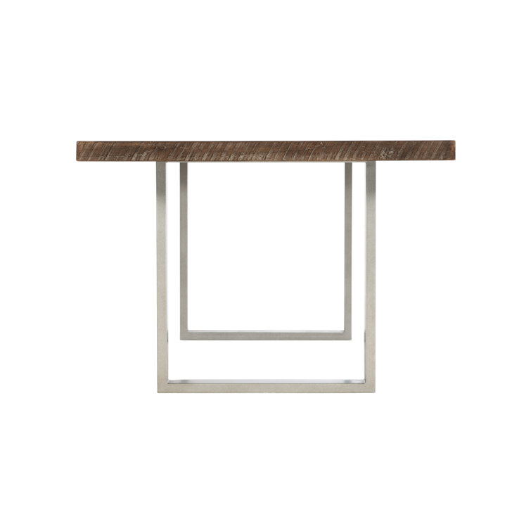 Sable Brown Reclaimed Wood Dining Table with Steel Base