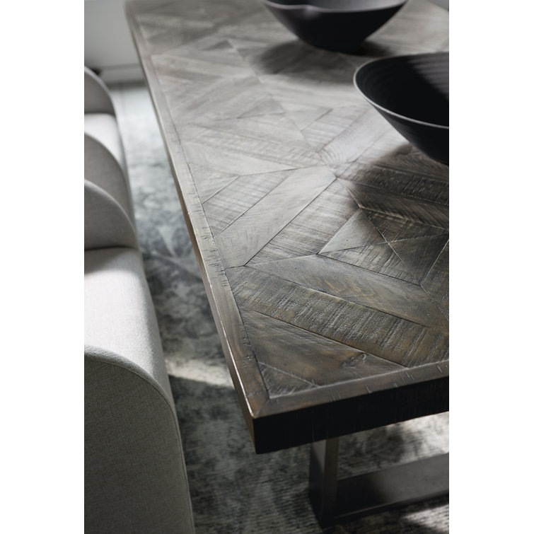 Sable Brown Reclaimed Wood Dining Table with Steel Base