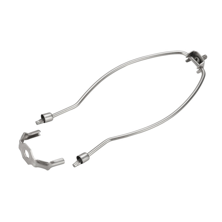 12" Satin Nickel Detachable Lamp Harp with Saddle
