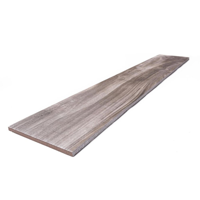 Gray Matte Porcelain Wood Look Wall & Floor Tile, 6" x 36"