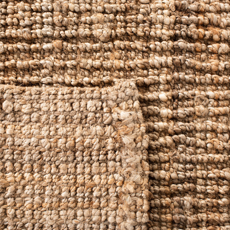 Natural Handwoven Wool and Jute Rectangular Rug, 5' x 8'