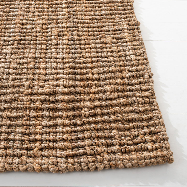 Natural Handwoven Wool and Jute Rectangular Rug, 5' x 8'