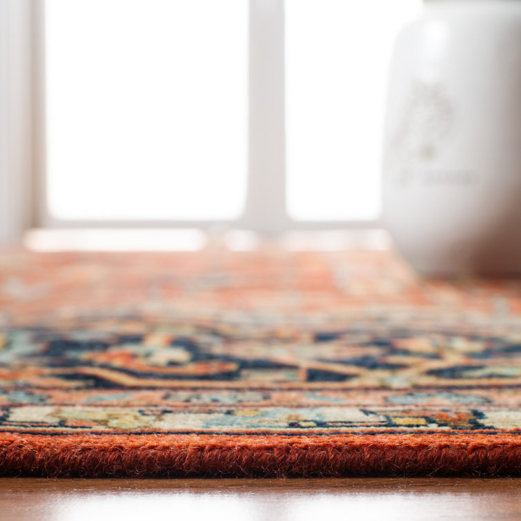 Vintage Red Hand-Knotted Wool 6' x 9' Area Rug