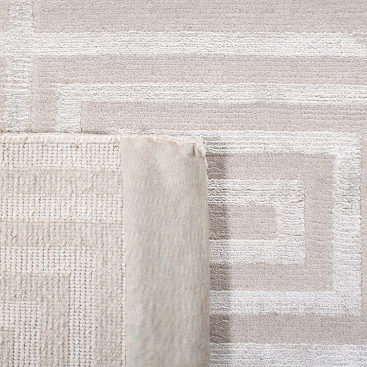 Sterling Hand-Knotted Geometric Wool and Viscose Area Rug