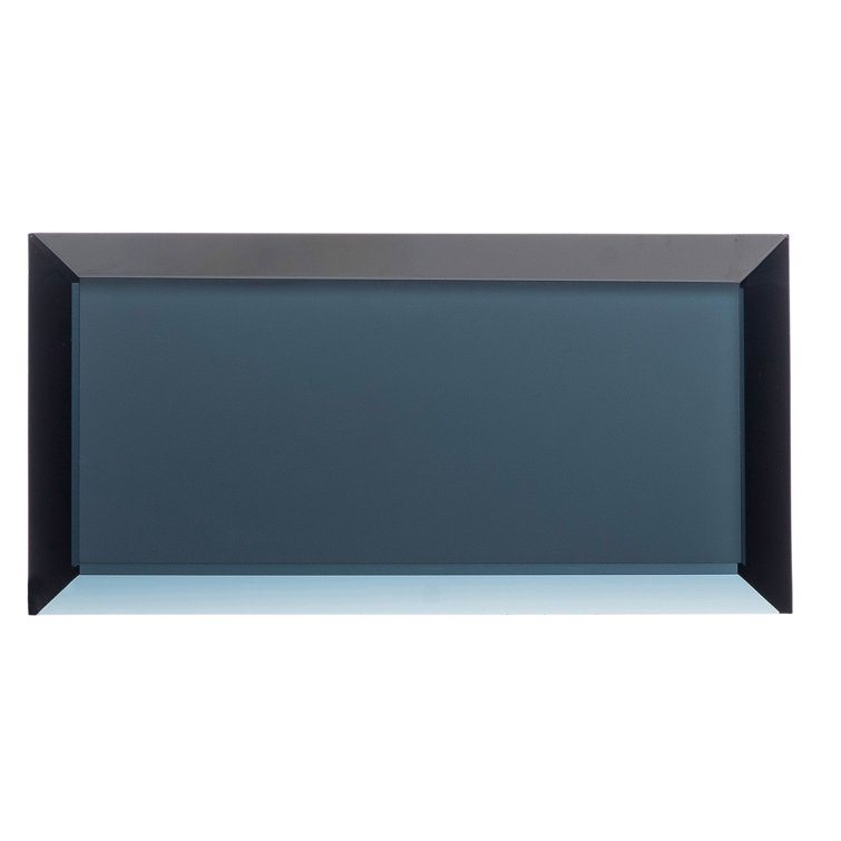 Vega Frosted Blue Beveled Glass Subway Wall Tile