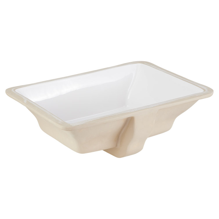 Carraway Rectangular White Ceramic Undermount Bathroom Sink