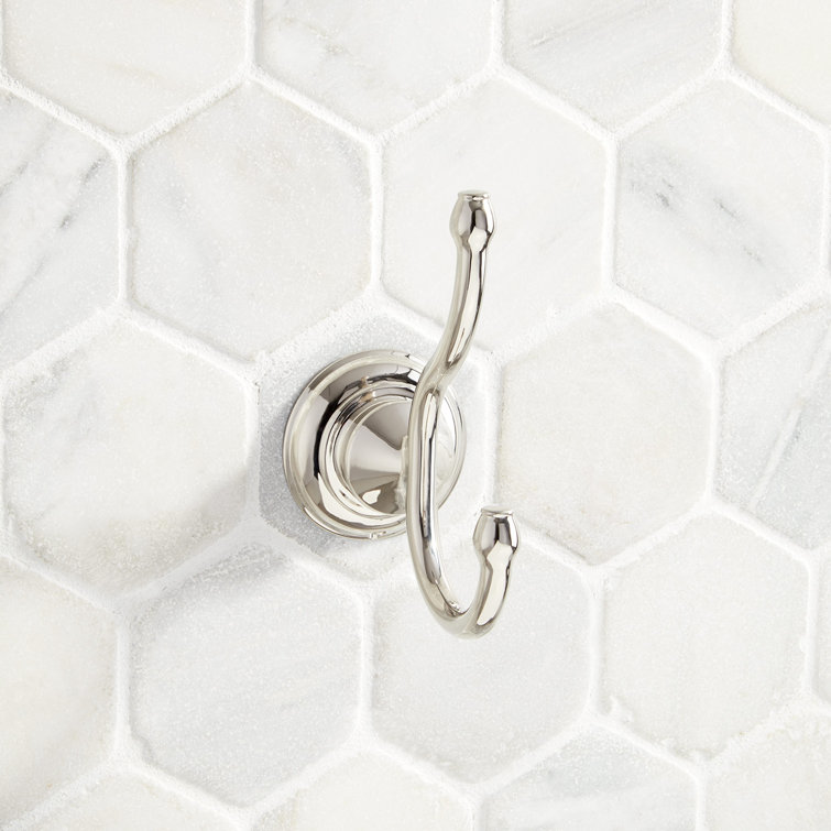 Polished Nickel Traditional Double Wall-Mounted Robe Hook