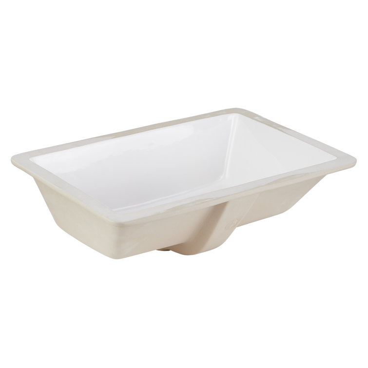 Sawgrass White Rectangular Ceramic Undermount Bathroom Sink