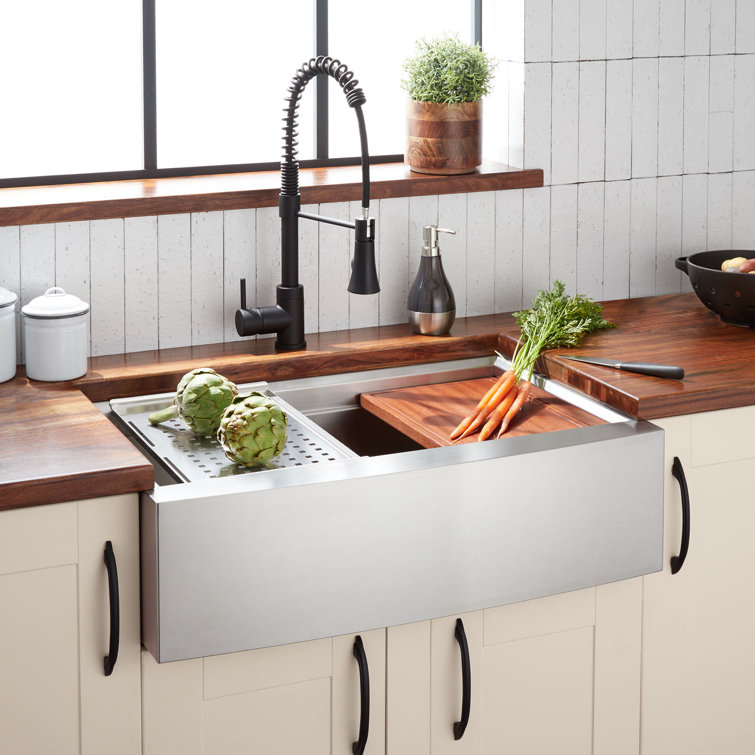 32'' Single Bowl Stainless Steel Undermount Kitchen Sink with Accessories