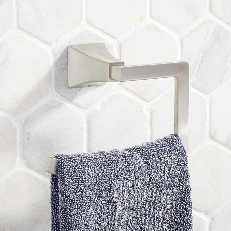 Brushed Nickel Modern Wall Mounted Open Towel Ring