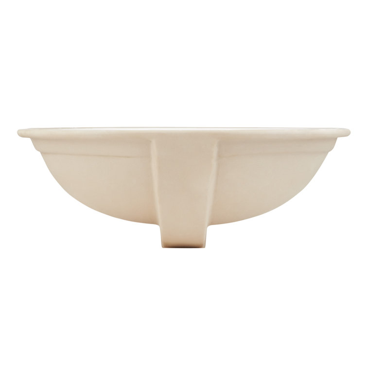 White Oval Ceramic Undermount Bathroom Sink with Pop-Up Drain
