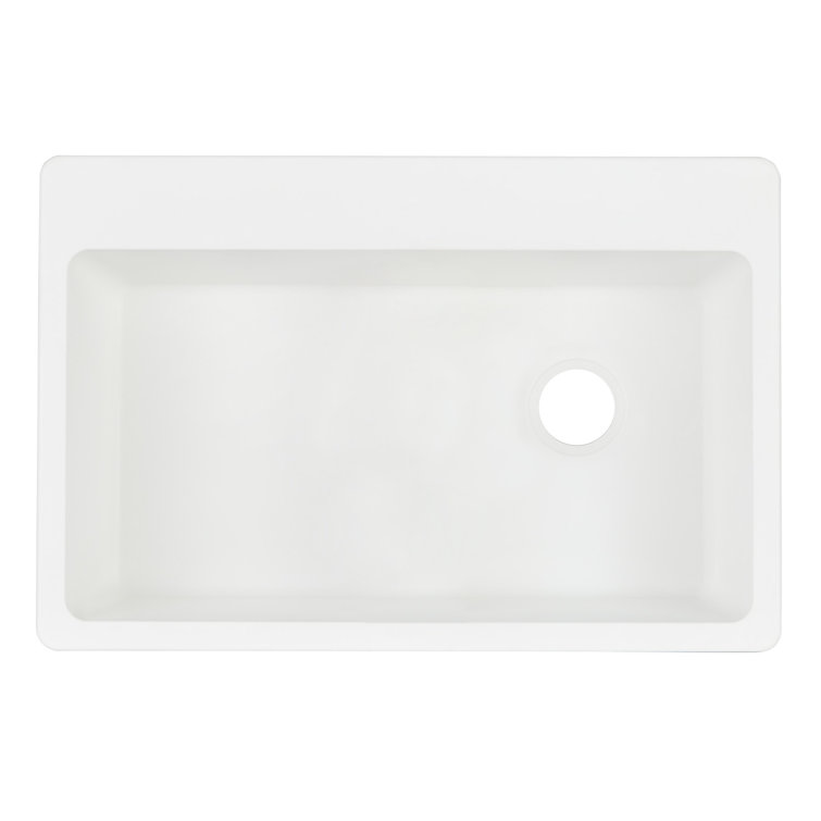 Totten 33'' White Granite Composite Single Bowl Kitchen Sink