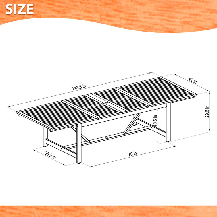 Elysian White & Teak 8-Person Extendable Outdoor Dining Ensemble
