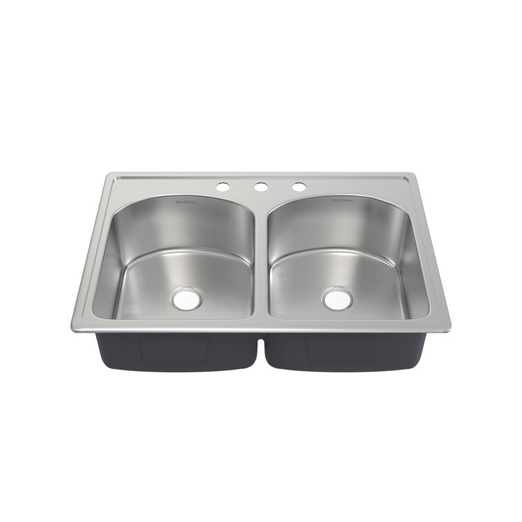 Ouvert 33 x 22 Stainless Steel Dual Basin Top-Mount Kitchen Sink