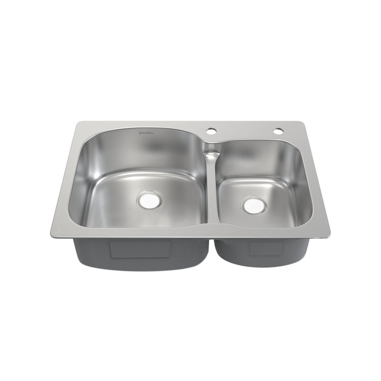 Ouvert 33 x 22 Stainless Steel Dual Basin Top-Mount Kitchen Sink