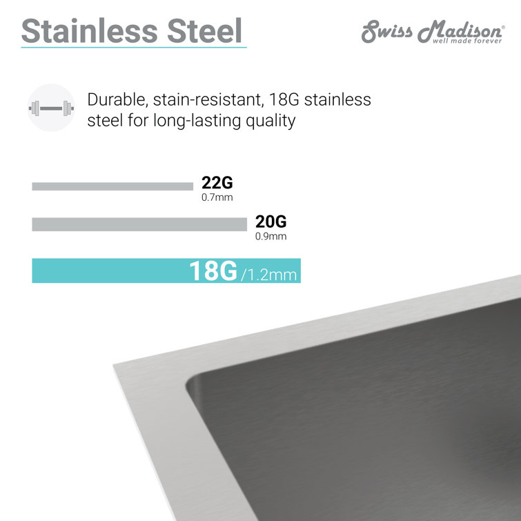 Toulouse 29 x 18 Stainless Steel Dual Basin Undermount Kitchen Sink