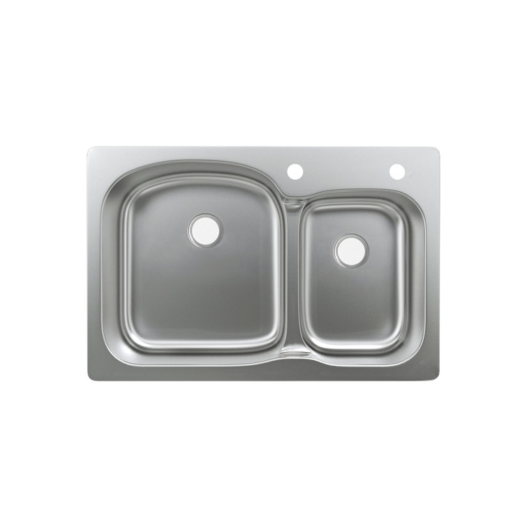 Ouvert 33 x 22 Stainless Steel Dual Basin Top-Mount Kitchen Sink