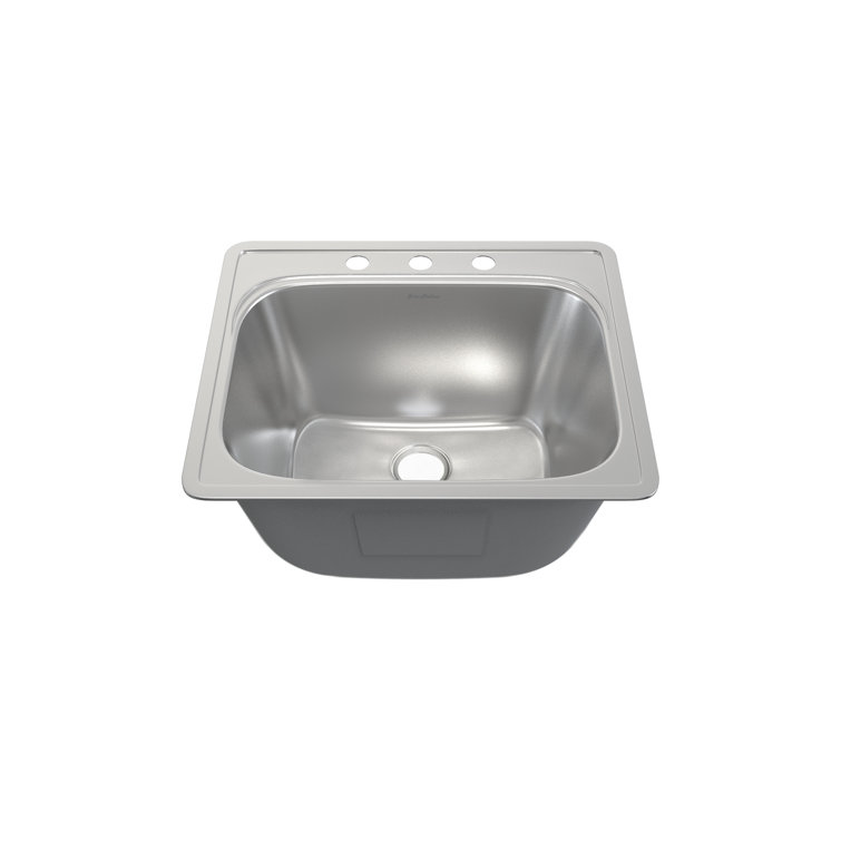 Ouvert 25 x 22 Stainless Steel Single Basin Top Mount Kitchen Sink